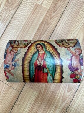 Guadalupe, Virgin Mary, Handmade Catholic  Wood Box, Jewelry Box, Keepsake Box
